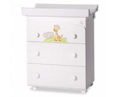 Cassettiera In Legno Con Fasciatoio E Vaschetta Italbaby Gina Bianco