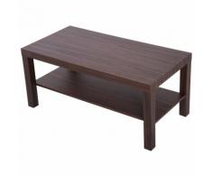 Tavolino Basso In Legno Da Soggiorno Noce 90x45x40.5 Cm Benzoni