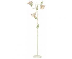 Lampada Da Terra Elegante Metallo Diffusori Vetro Decoro A Mano Floreale Piantana Classica E14 Ambiente I-primavera/pt3