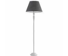 Lampada Da Terra Metallo Bianco Paralume Tessuto Grigio Piantana Classica E27 Ambiente I-favola/pt