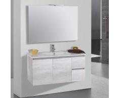 Mobile Da Bagno Sospeso 100cm Mazzoni Maiorca Light 2+2 Bianco Frassinato