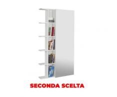 Scarpiera Libreria 5 Ripiani In Melaminico 88,5x25x160cm Tft Sc Bianca Specchio Seconda Scelta