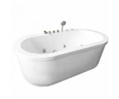 Vasca Da Bagno Idromassaggio 185x95 Cm Carnelli Freestanding Rio Bianca