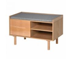 Mobile Scarpiera Con Panca 80x40x49,5 Cm In Legno Truciolare Naturale