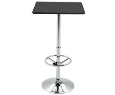 Tavolino Da Bar Alto 64x64x109 Cm Piano In Similpelle Nero
