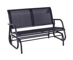 Panchina Dondolo Da Giardino 2 Posti In Metallo Grigio 123x70x87 Cm Miozzi