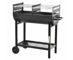 Barbecue A Carbone Carbonella In Acciaio 90x45x96 Cm Miozzi Rush Nero