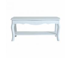 Tavolino Da Caffè Basso In Legno Bianco 94x44x42 Cm Benzoni