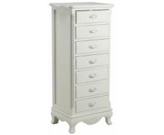 Cassettiera In Legno 7 Cassetti Adami Basilea Bianco Anticato