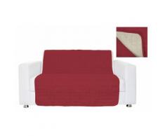 Copridivano A Fascia 2 Posti 125x190 Cm In Microfibra Fazzi Doubleface Bordeaux/panna