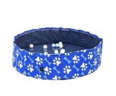 Piscina Rigida Per Cani Taglia Media 65 Kg Ø120x30 Cm In Pvc E Truciolare Blu