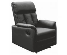 Poltrona Relax Reclinabile Manuale In Ecopelle Minardi Lux Nera