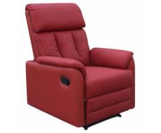 Poltrona Relax Reclinabile Manuale In Ecopelle Minardi Lux Bordeaux