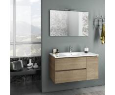 Mobile Da Bagno Sospeso Con Lavabo Specchio E Lampada A Led Tft Febe Rovere Miele