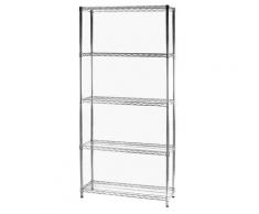Scaffale In Acciaio Cromato Per Esterno 5 Piani 35x90x177cm Tosini Zn1436-5