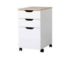 Cassettiera Portadocumenti Da Ufficio In Legno Bianco 33x45x60 Cm Benzoni