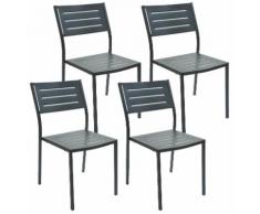 Set 4 Sedie Da Giardino 46x58x84 Cm In Acciaio Pasotti Dorio Antracite