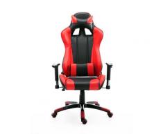 Sedia Da Gaming In Ecopelle Con Sostegno Lombare Collo Nera E Rossa Benzoni
