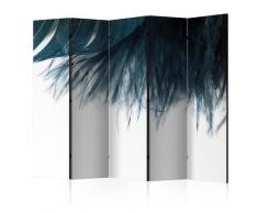 Paravento 5 Pannelli - Dark Blue Feather Ii 225x172cm Erroi