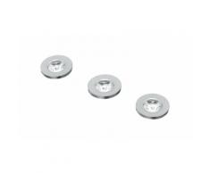 Kit 3 Faretti Incasso Tondi Alluminio Nikel Spazzolato Cartongesso Led 3 Watt Luce Naturale Intec Inc-sirio-r3