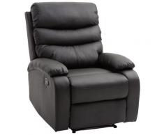 Poltrona Relax Reclinabile In Ecopelle Nera Benzoni