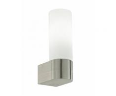 Applique Lampada Da Bagno Metallo Nikel Diffusore Cilindrico Vetro E14 Intec Spot-b-endy