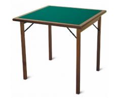 Tavolo Da Gioco Quadrato Pieghevole 80x80 Cm In Legno Panno Verde Del Fabbro Torneo