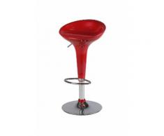 Sgabello Da Bar In Abs Rosso Ed Acciaio Tosini Hc 148r