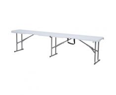 Panca Pieghevole Per Catering 183x28x43 Cm In Polietilene Bianca