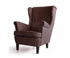 Poltrona In Ecopelle Imbottita Crumer Julia Eco Nabuk Marrone