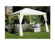 Gazebo Da Giardino 3x3m In Ferro Tessuto Poliestere Vorghini Ecrù