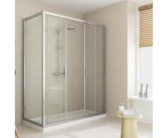 Box Doccia Angolare 70x120 Cm 2 Ante Scorrevoli In Cristallo Trasparente 6mm H198 Fosterberg Viborg Duo