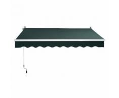 Tenda Da Sole Avvolgibile Manuale A Parete Tessuto Di Poliestere Verde 2.5x2m Miozzi