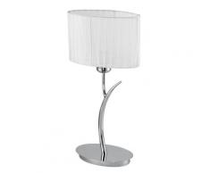 Lampada Da Tavolo Moderna Ramo Metallo Paralume Organza Bianca E27 Ambiente I-deluxe/l