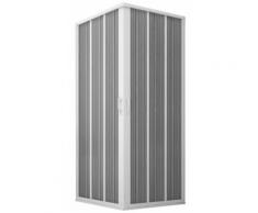 Box Doccia Angolare 80x80 Cm 2 Ante A Soffietto In Pvc Apertura Centrale H185 Cm Dorini Bianco