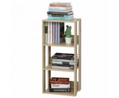 Libreria Scaffale 40x29,2x87,9 Cm 3 Ripiani In Legno Hmc