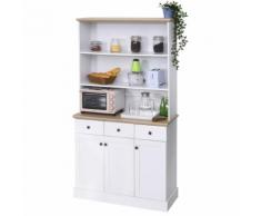 Mobile Da Cucina Credenza 3 Ripiani 3 Cassetti 3 Ante 101x39x180,5 Cm Hmc Bianca