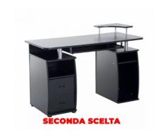 Scrivania Da Ufficio Porta Pc Con Ripiani Tastiera Nero 120x55x85 Cm Benzoni Seconda Scelta