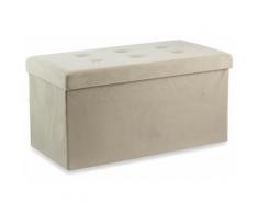 Baule Cassapanca Pouf Contenitore In Velluto Soriani Beige