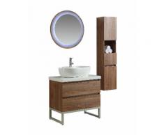 Mobile Bagno 90 Cm Lavabo Specchio E 1 Pensile Vorich Paris Rovere