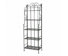 Scaffale Per Piante In Metallo 5 Piani 60x28h180cm Adami Jessica Nero