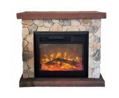 Camino Elettrico Da Pavimento 90x30x80 Cm Effetto Fiamma 1800w Vannini Sasso