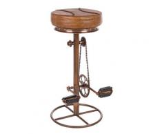 Sgabello Da Bar H80 Cm In Acciaio Seduta In Vera Pelle Bizzotto Cycle Rame