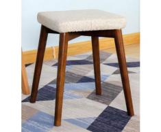 Sgabello In Tessuto E Legno Noce 33x33x46 Cm Fumer Alison Grigio