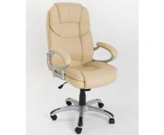 Sedia Poltrona Presidenziale Da Ufficio In Eco Pelle Bozzini Silky Beige