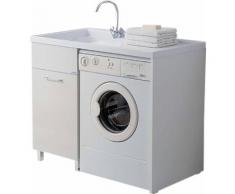 Lavatoio E Coprilavatrice In Pvc 106x60x90 Cm Ambrosini Bianco Rigato Lato Sinistro