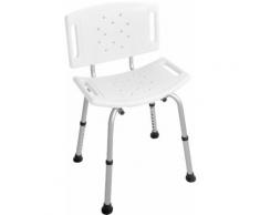Sedia Doccia Argentata E Bianca 56x48x85