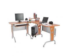 Scrivania Da Ufficio Ad Angolo Porta Pc In Legno Marrone Benzoni