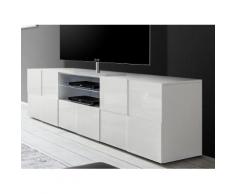 Mobile Tv 2 Porte 2 Nicchie In Melamina 181x42x57cm Tft Chequers Bianco