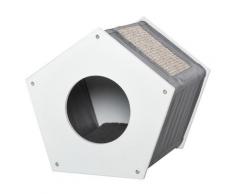 Cuccia Per Gatti 41x41x39 Cm Con Tiragraffi Bianca
